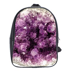 Amethyst Purple Violet Geode Slice School Bag (large) by genx