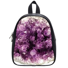 Amethyst Purple Violet Geode Slice School Bag (small) by genx