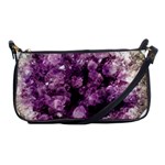 Amethyst purple violet Geode Slice Shoulder Clutch Bag Front