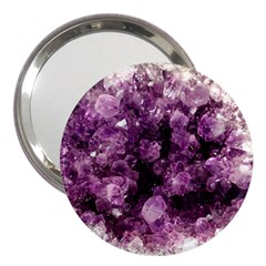 Amethyst Purple Violet Geode Slice 3  Handbag Mirrors by genx