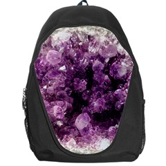 Amethyst Purple Violet Geode Slice Backpack Bag by genx