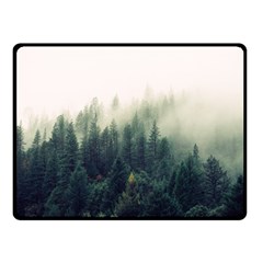 Foggy Tree Tops Double Sided Fleece Blanket (small)  by WensdaiAmbrose