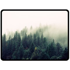 Foggy Tree Tops Double Sided Fleece Blanket (large)  by WensdaiAmbrose