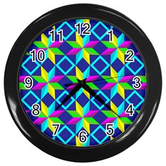 Pattern Star Abstract Background Wall Clock (black) by Pakrebo