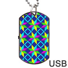 Pattern Star Abstract Background Dog Tag Usb Flash (two Sides) by Pakrebo