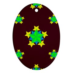 Pattern Star Vector Multi Color Ornament (Oval)