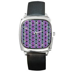 Geometric Patterns Triangle Seamless Square Metal Watch by Pakrebo