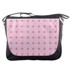 Traditional Patterns Pink Octagon Messenger Bag by Pakrebo