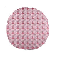 Traditional Patterns Pink Octagon Standard 15  Premium Round Cushions by Pakrebo