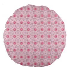 Traditional Patterns Pink Octagon Large 18  Premium Round Cushions by Pakrebo