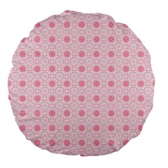 Traditional Patterns Pink Octagon Large 18  Premium Flano Round Cushions by Pakrebo