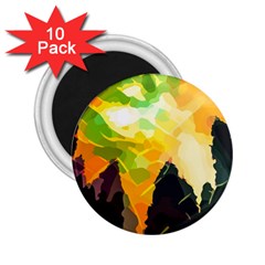 Forest Trees Nature Wood Green 2 25  Magnets (10 Pack)  by Pakrebo