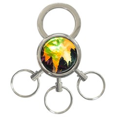 Forest Trees Nature Wood Green 3-ring Key Chains by Pakrebo