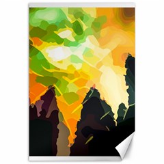 Forest Trees Nature Wood Green Canvas 24  X 36  by Pakrebo