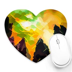 Forest Trees Nature Wood Green Heart Mousepads by Pakrebo