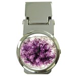 Amethyst purple violet Geode Slice Money Clip Watches Front