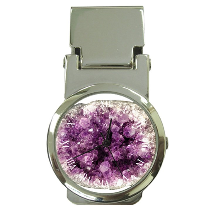 Amethyst purple violet Geode Slice Money Clip Watches