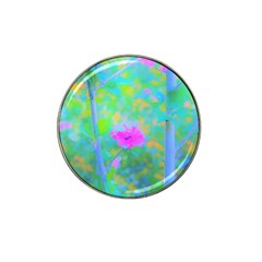 Pink Rose Of Sharon Impressionistic Blue Landscape Garden Hat Clip Ball Marker (4 Pack) by myrubiogarden