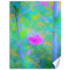 Pink Rose Of Sharon Impressionistic Blue Landscape Garden Canvas 36  X 48  by myrubiogarden