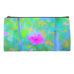 Pink Rose Of Sharon Impressionistic Blue Landscape Garden Pencil Cases