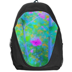 Pink Rose Of Sharon Impressionistic Blue Landscape Garden Backpack Bag