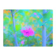 Pink Rose Of Sharon Impressionistic Blue Landscape Garden Double Sided Flano Blanket (mini)  by myrubiogarden