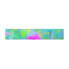 Pink Rose Of Sharon Impressionistic Blue Landscape Garden Flano Scarf (mini) by myrubiogarden