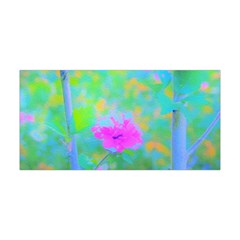 Pink Rose Of Sharon Impressionistic Blue Landscape Garden Yoga Headband by myrubiogarden