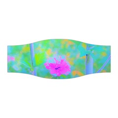 Pink Rose Of Sharon Impressionistic Blue Landscape Garden Stretchable Headband by myrubiogarden