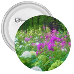 Annabella Hydrangeas And Purple Garden Landscape 3  Buttons by myrubiogarden