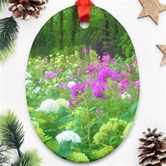 Annabella Hydrangeas And Purple Garden Landscape Ornament (oval)