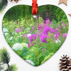 Annabella Hydrangeas And Purple Garden Landscape Ornament (heart)