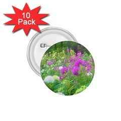 Annabella Hydrangeas And Purple Garden Landscape 1 75  Buttons (10 Pack) by myrubiogarden