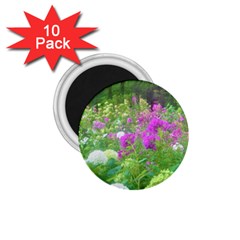 Annabella Hydrangeas And Purple Garden Landscape 1 75  Magnets (10 Pack)  by myrubiogarden