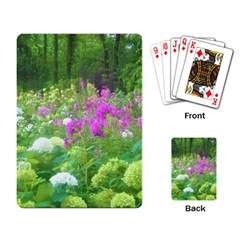 Annabella Hydrangeas And Purple Garden Landscape Playing Cards Single Design