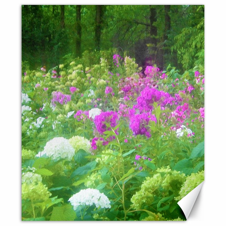 Annabella Hydrangeas And Purple Garden Landscape Canvas 20  x 24 