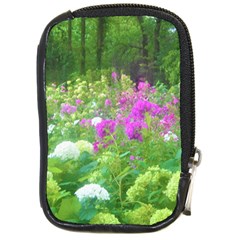 Annabella Hydrangeas And Purple Garden Landscape Compact Camera Leather Case by myrubiogarden