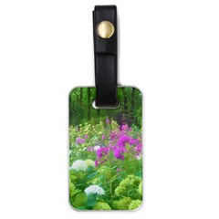 Annabella Hydrangeas And Purple Garden Landscape Luggage Tags (one Side)  by myrubiogarden