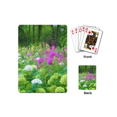 Annabella Hydrangeas And Purple Garden Landscape Playing Cards (mini)