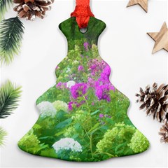 Annabella Hydrangeas And Purple Garden Landscape Christmas Tree Ornament (two Sides)