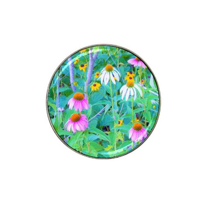 White And Purple Coneflowers And Yellow Rudbeckia Hat Clip Ball Marker