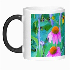 White And Purple Coneflowers And Yellow Rudbeckia Morph Mugs by myrubiogarden