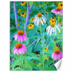 White And Purple Coneflowers And Yellow Rudbeckia Canvas 36  X 48  by myrubiogarden