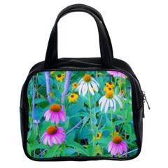 White And Purple Coneflowers And Yellow Rudbeckia Classic Handbag (two Sides) by myrubiogarden