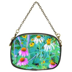 White And Purple Coneflowers And Yellow Rudbeckia Chain Purse (two Sides) by myrubiogarden