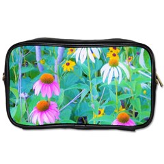 White And Purple Coneflowers And Yellow Rudbeckia Toiletries Bag (one Side) by myrubiogarden