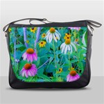 White And Purple Coneflowers And Yellow Rudbeckia Messenger Bag Front