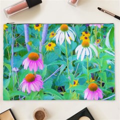 White And Purple Coneflowers And Yellow Rudbeckia Cosmetic Bag (xxl) by myrubiogarden