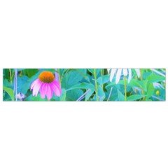 White And Purple Coneflowers And Yellow Rudbeckia Small Flano Scarf