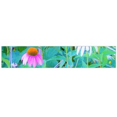 White And Purple Coneflowers And Yellow Rudbeckia Large Flano Scarf 